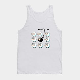 Mouton noir et blanc vous êtes ici Tank Top